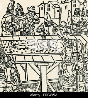 "Chute de Princes' 1491. Poème de John Lydgate de Bury. Moine et poète britannique : c 1370 - c 1451. Imprimé par Richard Pynson : 1448 - Banque D'Images