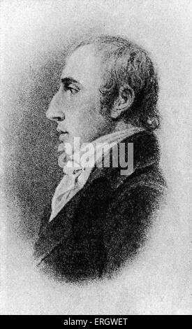 William Wordsworth, poète romantique anglais : 7 avril 1770 - 23 avril 1850. Après un portrait par Robert Hancock. Banque D'Images