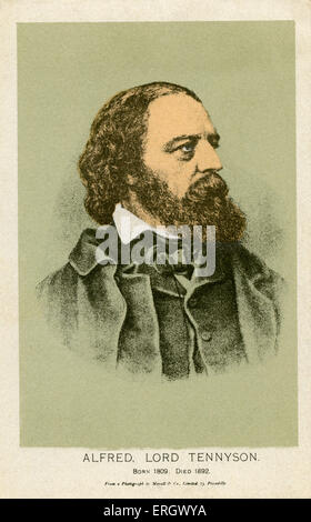 Seigneur Tennyson d'Alfred - portrait. Anglais poète officiel. 1809-1892 poète victorien populaire.. Auteur de la Dame de Shallott. Banque D'Images