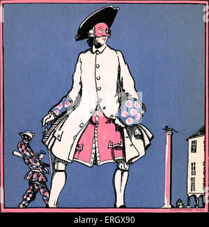 Le menteur" : comédie de Carlo Goldoni, traduit par Grace Lovat Fraser. CG : dramaturge vénitien et le librettiste, 25 février 1707 - 6 février 1793. GLF : 1889-1977. Illustration par Claud Lovat Fraser. 1890-1921 Banque D'Images