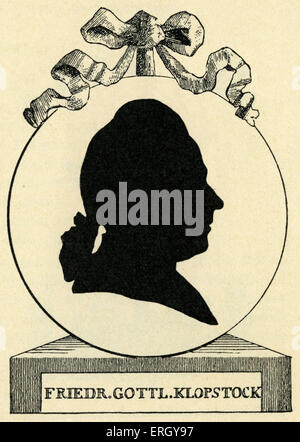 Friedrich Gottlieb Klopstock. Silhouette. Poète allemand : 2 juillet 1724 - 14 mars 1803. Banque D'Images