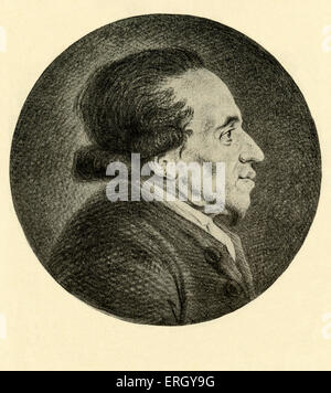 Moïse Mendelssohn. Portrait par Niklaus Daniel Chodowiecki. MM, philosophe juif allemand : 6 septembre 1729 - 4 janvier 1786. Banque D'Images