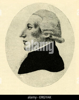 Christoph Martin Wieland - dessin de Johann Wolfgang von Goethe. CMW, poète allemand : 5 septembre 1733 - 20 janvier 1813. JWvG, Banque D'Images