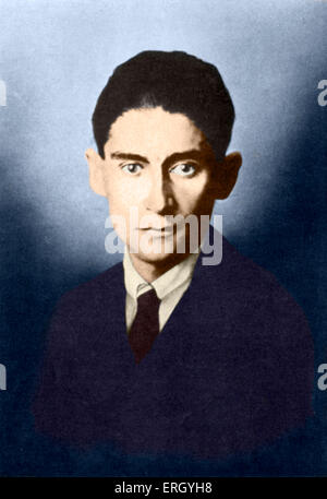 Franz Kafka - portrait de l'écrivain tchèque. 3 juillet 1883 - 3 juin 1924. (Brod comme exécuteur de Kafka après sa mort a publié l'essai Banque D'Images