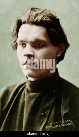 GORKI ( ou ), Maxim Gorki - Portrait - l'origine le nom d'Alexei Pechkov, a adopté son nom signifie 'Maxim l'amère'. Comme une figure littéraire, il a comblé le fossé entre pre et post-révolutionnaire en Russie. Écrivain russe, 1868-1936 Banque D'Images