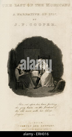 Le Dernier des Mohicans ; un récit de 1757 par James Fenimore Cooper. Titlepage, Sous-titre suivant : ' Alice était assis sur son genou, Banque D'Images