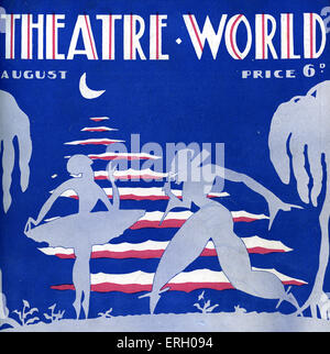 Couverture mondiale Théâtre Août 1927. Ballerine Danse Ballet et danse sur leurs orteils. Graphiques par Bovey. Banque D'Images