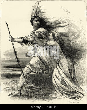 Song of Hiawatha par Henry Wadsworth Longfellow. Et Mudjekeewis Hiawatha. 'Vieux questionnement Hiawatha Nokomis sur son père Banque D'Images