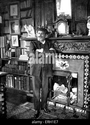 Jean Richepin à domicile - poète, romancier et dramaturge. 1 décembre 1905, photo de Chabrier. JR : 4 - 12 Février 1849 Banque D'Images