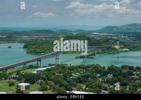 Pont des Amériques, Canal de Panama, Banque D'Images