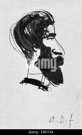 Ludovic Halevy - -caricature par Alexandre Dumas fils 1865 auteur français, dramaturge, librettiste et romancier et intellectuel : 1 Banque D'Images