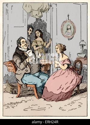 Vanity Fair - photo d'une scène du livre de William Makepeace Thackeray de 'Mr Joseph empêtré'. La romancière anglaise, 18 Banque D'Images