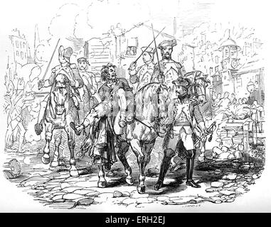 Charles Dickens ' 'Barnaby Rudge' . Sous-titre suivant : 'Hugh prises '. Illustration par G. Cattermole. La romancière anglaise : 7 février Banque D'Images