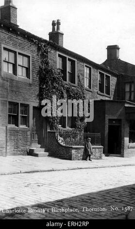 Charlotte et Anne Brontë's birthplace, Thornton en Angleterre. CB : romancier britannique, 21 avril 1816 - 31 mars 1855. AB : 17 Janvier Banque D'Images