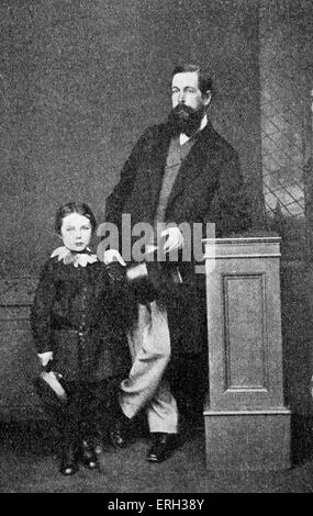 Sir Arthur Conan Doyle photographié en mai 1865 , l'âge de 6 ans, avec son père Charles Doyle. Auteur écossais et créateur de Sherlock Banque D'Images