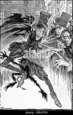"Le démon de la perversité" par Edgar Allan Poe. Illustration par Arthur Rackham (1867 - 1939). L'auteur américaine du PAE et poète : 19 Banque D'Images