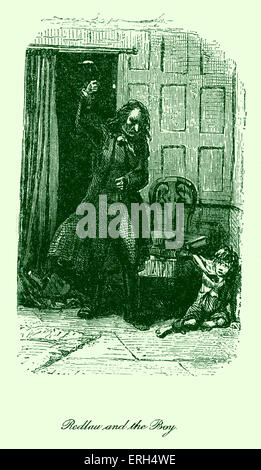 L'homme hanté et le Fantôme de dupes par Charles Dickens, publié en 1848. Sous-titre suivant : 'Redlaw et le Garçon'. Le professeur Banque D'Images