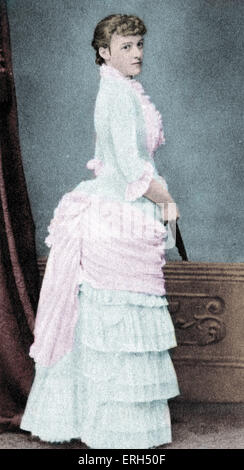 Edith Wharton comme une débutante, c.1862. Le romancier américain, 24 janvier 1862 - 11 août 1937. Version colorisée. Banque D'Images