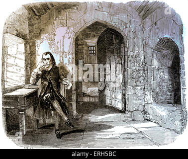 Charles Dickens ' 'Barnaby Rudge' . Sous-titre suivant : "Seigneur George dans sa cellule '. Illustration par G. Cattermole. English Banque D'Images