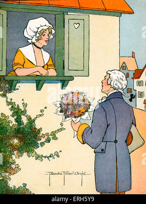 Roger Young et Dolly, illustration par Blanche Fisher Wright (dates inconnues). Publié 1916. "Les jeunes Roger est venu au niveau de Banque D'Images