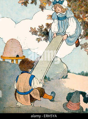 See-Saw, illustration par Blanche Fisher Wright (dates inconnues). Publié 1916. "See-saw, Margery Daw, vendait son lit et se coucha Banque D'Images