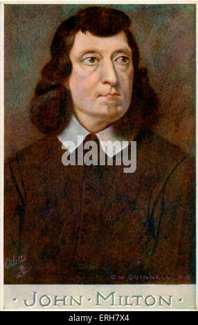 John Milton - portrait par C. W. Quinnell. Milton : poète anglais, 9 décembre 1608 - 8 novembre 1674. Une partie de la "hommes de lettres" Banque D'Images