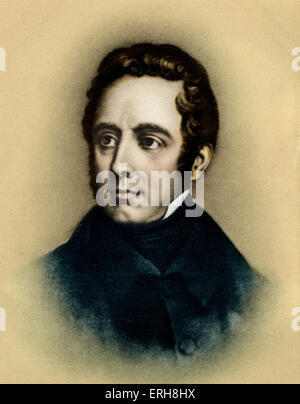 Alphonse-Marie-Louis de Praet de Lamartine, portrait. Poète et diplomate français 21 octobre 1790 - 28 février 1869. Banque D'Images