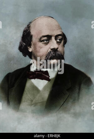 Gustave Flaubert - portrait de la romancière française, 12 Décembre 1821- 8 mai 1880. Banque D'Images