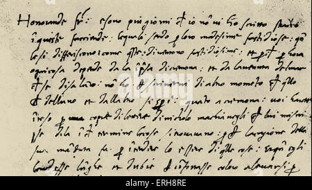 Lettre de Niccolò Machiavelli à Luigi Guiccardini pour son frère Francesco Guiccardini. NM : Niccolò di Bernardo dei Banque D'Images