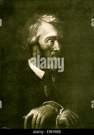 Thomas Carlyle - portrait. L'écrivain satirique écossais, essayiste, historien et enseignant. 4 décembre 1795 - 5 février 1881. Banque D'Images