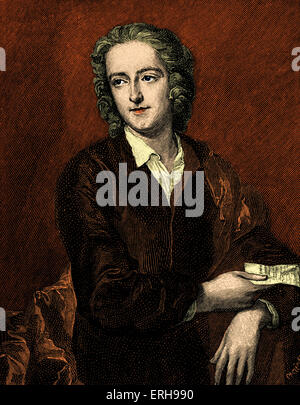 Thomas Gray, portrait. Poète anglais, 1716-1771. Par J G Eccardt Banque D'Images