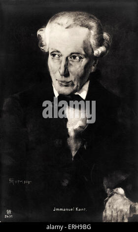 Le philosophe allemand Emmanuel Kant - 22 avril 1724- 12 février 1804. L'un des penseurs les plus influents et le dernier grand philosophe du siècle des Lumières. Banque D'Images