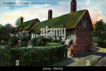 Anne Hathaway 's cottage dans Stratford sur Avon - - : maison où William Shakespeare a rendu visite à son épouse. AH : 1556 - Août 6, Banque D'Images