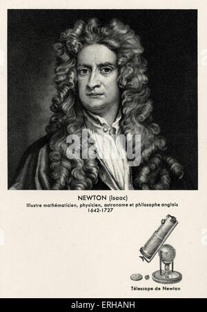 Isaac Newton, portrait. Anglais, mathématicien, physicien, astronome et philosophe, 25 décembre 1642 - 20 mars 1727 - Newton Banque D'Images