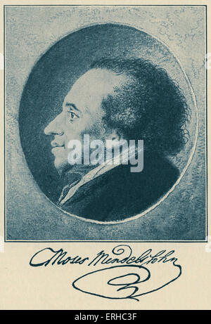Moïse Mendelssohn. Portrait par Niklaus Daniel Chodowiecki. MM, philosophe allemand : 6 septembre 1729 - 4 janvier 1786. DNC, Banque D'Images
