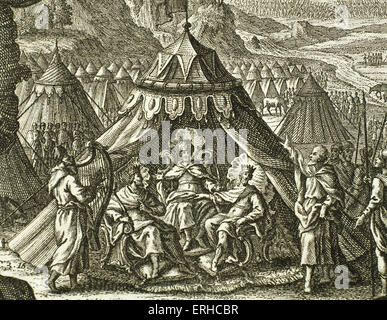 Salomon. Le roi d'Israël. 970-931 av. J.-C. règne. Maison de David. La gravure. Banque D'Images