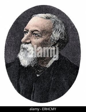 Robert Browning (7 mai 1812 - 12 décembre 1889). 19e siècle le poète et dramaturge anglais. Après une photo en illustration Banque D'Images