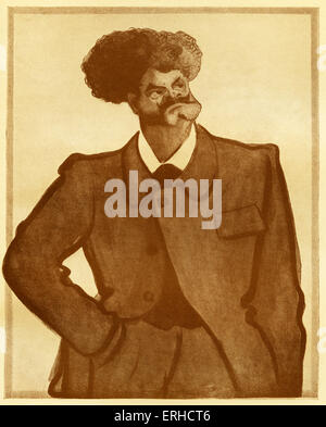Jean Richepin, la caricature. Poète, romancier et dramaturge, 4 février 1849 - 12 décembre 1926. Après l'illustration par Banque D'Images