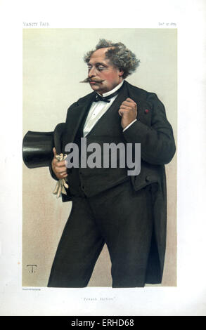 Alexandre Dumas fils - par 'T', 27 décembre 1897. Caricature de Vanity Fair. Légende : "Fiction française" (fils d'Alexandre Banque D'Images