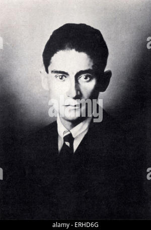 Franz Kafka - portrait de l'écrivain tchèque. 3 juillet 1883 - 3 juin 1924. ( Brod comme exécuteur de Kafka après sa mort a publié l'essai Banque D'Images