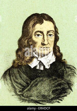 Le poète anglais John Milton, 1608-1674. Banque D'Images