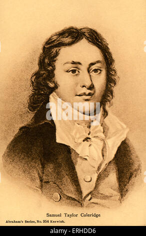 Samuel Taylor Coleridge, gravure. Poète anglais 1772-1834 Banque D'Images