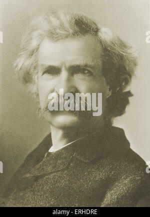 Mark Twain - portrait. L'écrivain américain, satiriste et romancier. 1835 - 1910 Banque D'Images