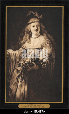 Rembrandt van Rijn - Portrait de sa femme Saskia en flore. Peintre baroque néerlandais, graveur et dessinateur, 1606 - 1669 Banque D'Images