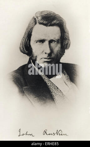 John Ruskin, portrait. Peintre et écrivain romantique anglais, scientifique, philosophe et 8 février 1819 - 20 janvier 1900 Banque D'Images