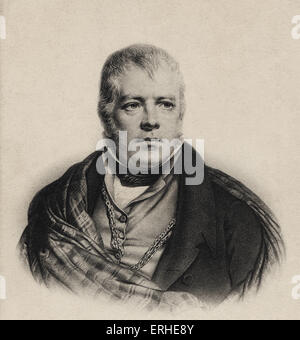 Sir Walter Scott, portrait. Romancier et poète anglais 1771-1832. Banque D'Images