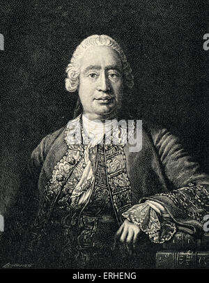 David Hume - portrait de l'auteur écossais, philosophe et historien, après portrait par James Ramsay. 26 avril 1711 - 25 Banque D'Images