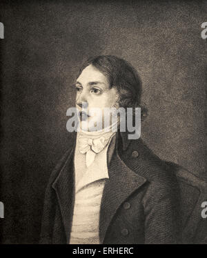 Samuel Taylor Coleridge après le portrait par Robert Hancock, 1796. 21 octobre 1772 - 25 juillet 1834 Banque D'Images