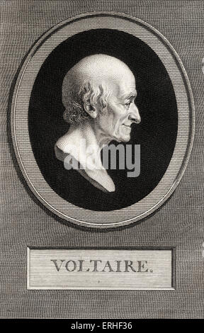 VOLTAIRE, François-Marie Arouet - Portrait du poète français, historien et philosophe sans une perruque. 1694-1778. Après la Banque D'Images