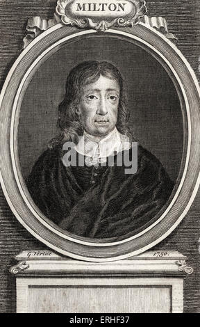 John Milton - portrait. Poète anglais, 9 décembre 1608 - 8 novembre, 1674 Banque D'Images